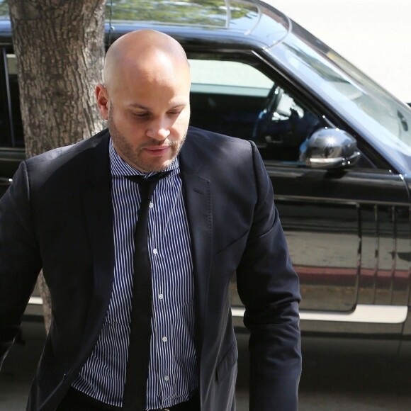 Exclusif - Mel B (Melanie Brown) et Stephen Belafonte arrivent à quelques minutes d'intervalle à l'audience de leur divorce au tribunal de Los Angeles le 14 mars 2018.