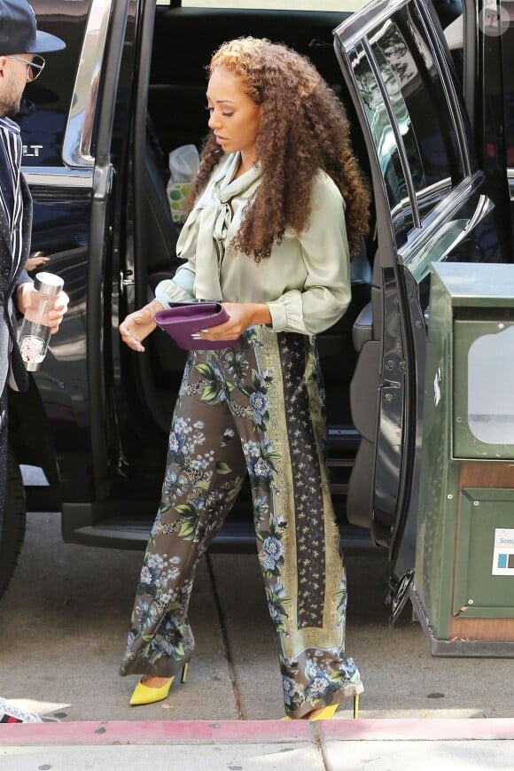 Exclusif - Mel B (Melanie Brown) et Stephen Belafonte arrivent à quelques minutes d'intervalle à l'audience de leur divorce au tribunal de Los Angeles le 14 mars 2018.