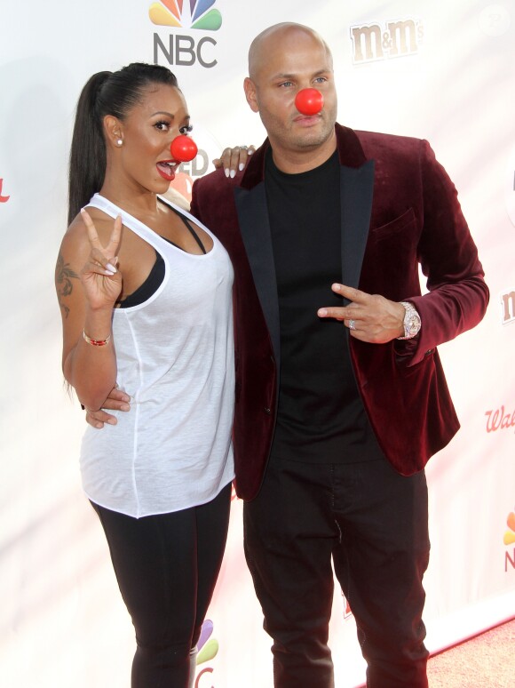 Melanie Brown (Mel B) et son mari Stephen Belafonte à la journée Red Nose Day Special au théâtre The Alfred Hitchcock à Universal City, le 26 mai 2016