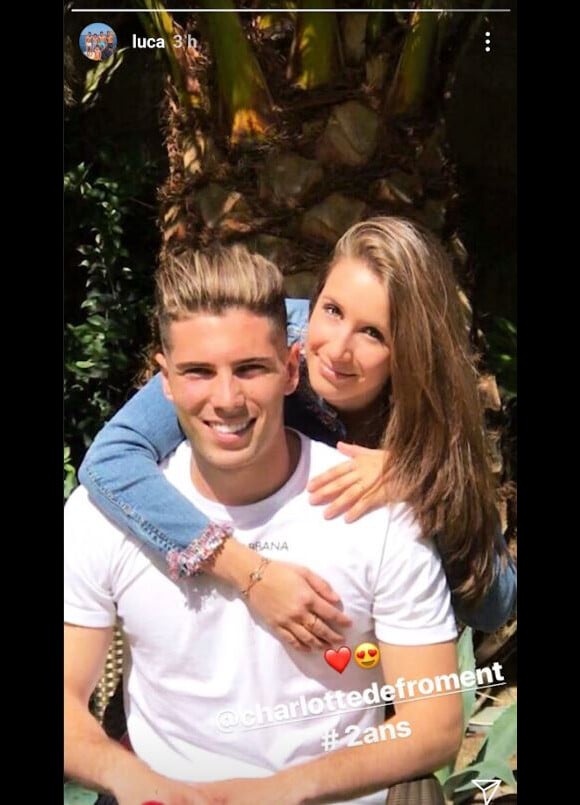 Luca Zidane dévoile l'identité de sa compagne à l'occasion de leurs deux ans d'amour. Instagram, le 5 juin 2018.