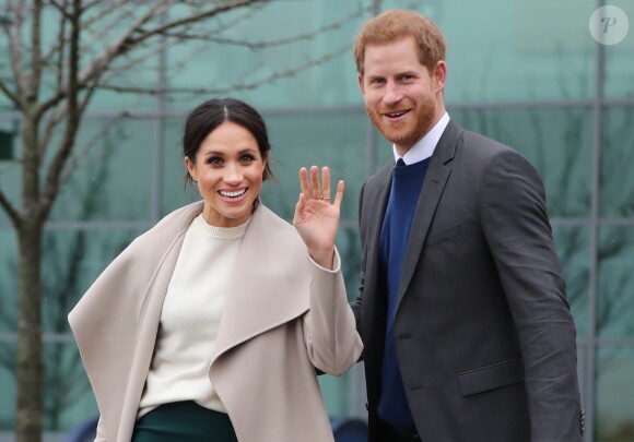 Le prince Harry et Meghan Markle (désormais duchesse de Sussex) en visite à Belfast le 23 mars 2018.