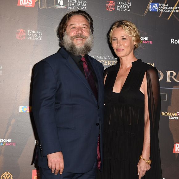 Russel Crowe, Conny Nielsen au concert caritatif "Il Gladiatore" à Rome, le 6 juin 2018.