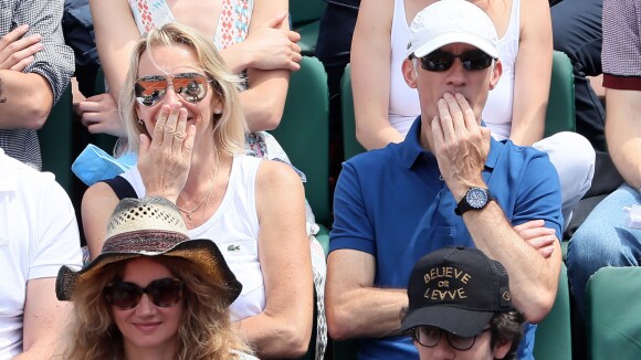 Estelle Lefébure et David Hallyday : Spectateurs enjoués à Roland-Garros