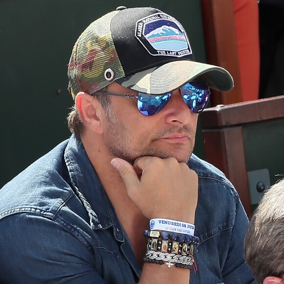 David Hallyday dans les tribunes des Internationaux de France de Tennis de Roland Garros à Paris. Le 8 juin 2018 © Cyril Moreau / Bestimage