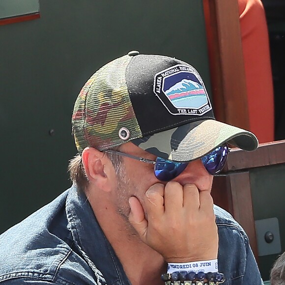 David Hallyday dans les tribunes des Internationaux de France de Tennis de Roland Garros à Paris. Le 8 juin 2018 © Cyril Moreau / Bestimage
