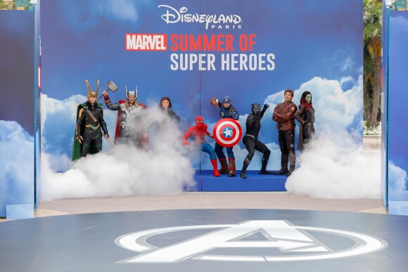 Illustration lors de la cérémonie d'ouverture de la saison "Marvel - Summer of Super Heroes (l'été des super-héros)" au parc Walt Disney Studios à Marne-la-Vallée, le 09 juin 2018. © CVS/Bestimage