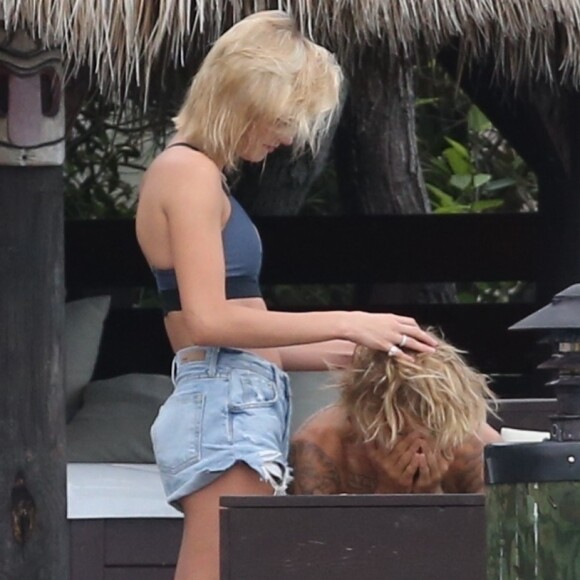 Justin Bieber et Hailey Baldwin à Miami, le 11 juin 2018.