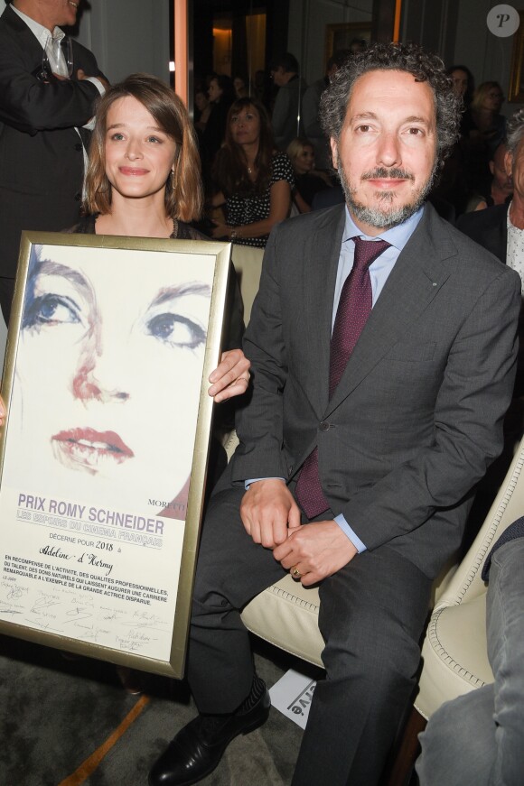 Adeline d'Hermy (Prix Romy Schneider) et Guillaume Gallienne - 36ème édition du Prix Romy Schneider et Patrick Dewaere à l'hôtel Lancaster à Paris, le 11 juin 2018. © Coadic Guirec/Bestimage