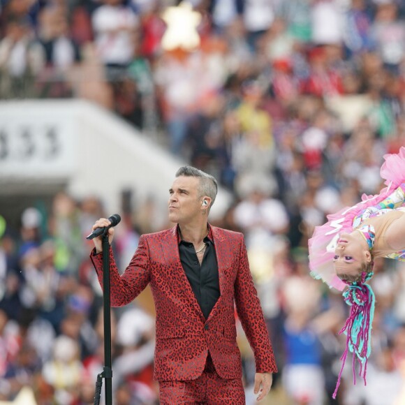 Robbie Williams - Cérémonie d'ouverture de la Coupe du Monde de football 2018 au complexe olympique Loujniki à Moscou, le 14 juin 2018.