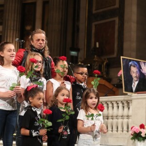 Alex Palermo lors de la messe hommage pour le 75ème anniversaire de Johnny Hallyday en l'église de La Madeleine à Paris le 15 juin 2018. 15/06/2018 - Paris