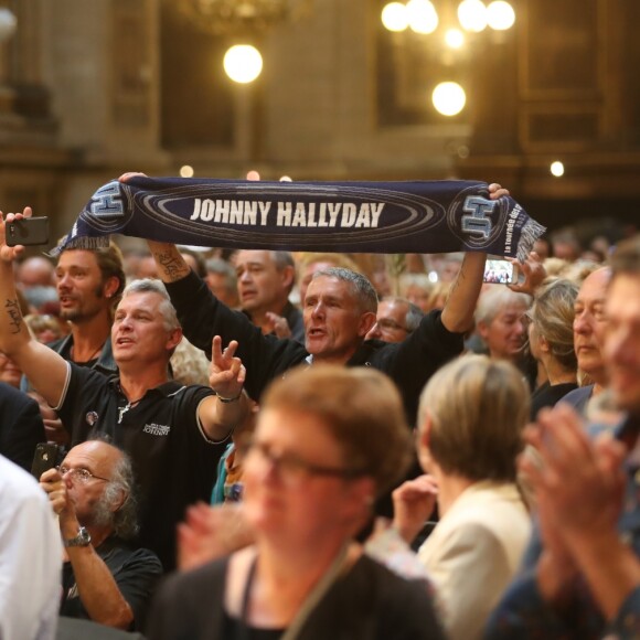 Illustration lors de la messe hommage pour le 75ème anniversaire de Johnny Hallyday en l'église de La Madeleine à Paris le 15 juin 2018. 15/06/2018 - Paris