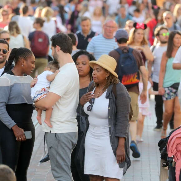 Exclusif - Serena Williams a visité le parc Disneyland Paris avec son mari Alexis Ohanian et leur fille Alexis Olympia Ohanian Jr et des membres de leur famille dont Oracene Price à Marne-la-Vallée le 7 juin 2018.