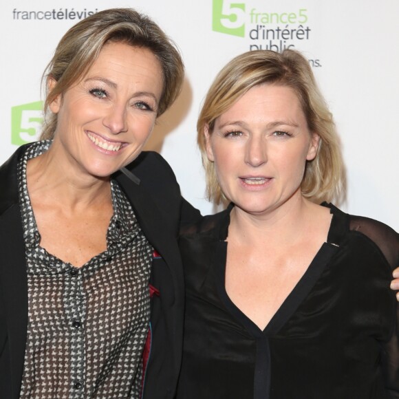 Anne-Sophie Lapix et Anne-Elisabeth Lemoine - Soirée du 20ème anniversaire de France 5 à la Cité de la mode et du design à Paris, le 27 novembre 2014.