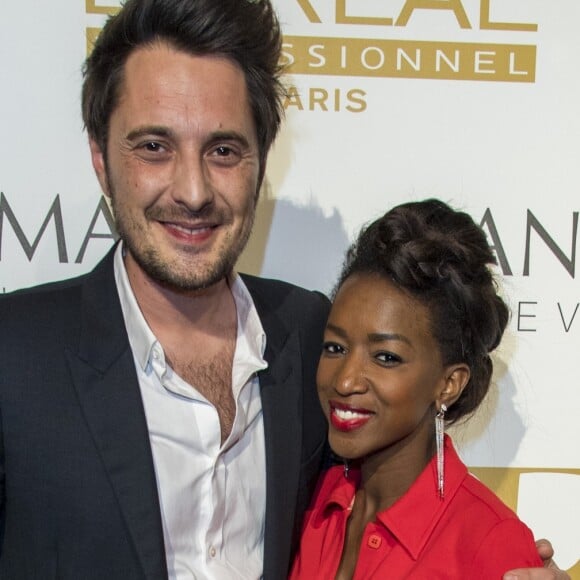 Vincent Cerutti et sa compagne Hapsatou Sy - Couture Ball by Langman Events" Closing Fashion week en Présence de Madame A. Laffont aux platines au Mona Bismarck American Center à Paris , le 26 janvier 2018. © Pierre Perusseau/Bestimage