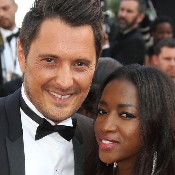 Vincent Cerutti et sa fiancée Hapsatou Sy à la montée des marches du film "D'Après Une Histoire Vraie" lors du 70ème Festival International du Film de Cannes, le 27 mai 2017. © Denis Guignebourg/Bestimage