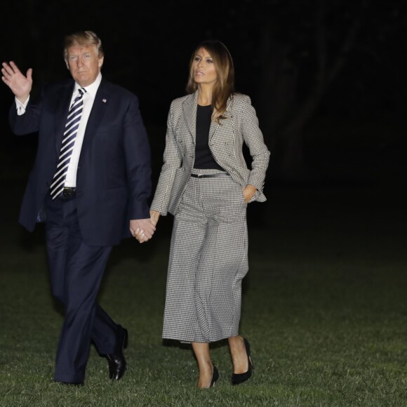 Donald Trump, Melania Trump - Donald Trump accueille les détenus américains libérés par Pyongyang, le 10 mai 2018.