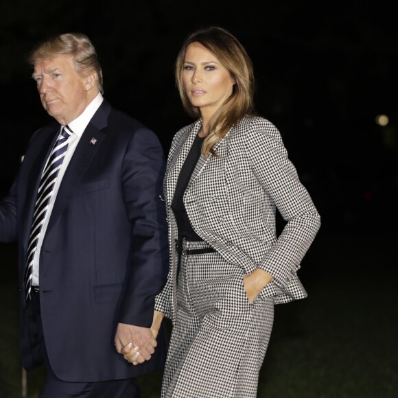 Donald Trump, Melania Trump - Donald Trump accueille les détenus américains libérés par Pyongyang, le 10 mai 2018.