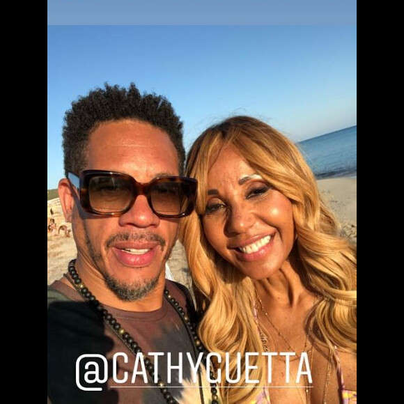JoeyStarr et Cathy Guetta sur la tournage du film "Ibiza", à Ibiza. Instagram, juin 2018.