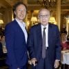 Exclusif - Stéphane Bern et son père Luis Bern - Personnalités au 13ème déjeuner Pères & Fils 2018 au Café de la Paix à Paris. Le 21 juin 2018 © Julio Piatti / Bestimage