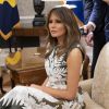 Donald J. Trump et Melania reçoivent le roi Felipe VI et la reine Letizia d'Espagne à la Maison Blanche. Washington DC, le 19 juin 2018.
