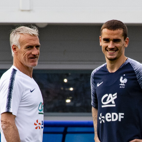 Didier Deschamps (le sélectionneur de l'équipe de France), Antoine Griezmann - Entraînement de l'équipe de France de football lors de la coupe du monde au stade Glebovets à Istra, Russie, le 23 juin 2018. © Pierre Perusseau/Bestimage