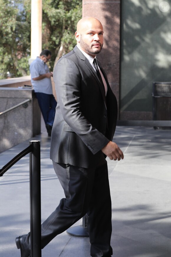 Exclusif - Stephen Belafonte arrive au tribunal de Los Angeles le 4 juin 2018. Belafonte a demandé une ordonnance restrictive contre Mel B qu'il accuse de vouloir le faire tuer ou emprisonné. Ils sont également au tribunal pour savoir qui aura la possession de leur maison de Hollywood.