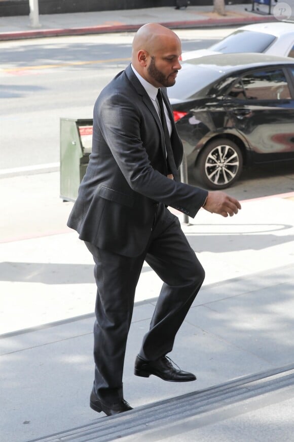 Exclusif - Stephen Belafonte arrive au tribunal de Los Angeles le 4 juin 2018. Belafonte a demandé une ordonnance restrictive contre Mel B qu'il accuse de vouloir le faire tuer ou emprisonné. Ils sont également au tribunal pour savoir qui aura la possession de leur maison de Hollywood.