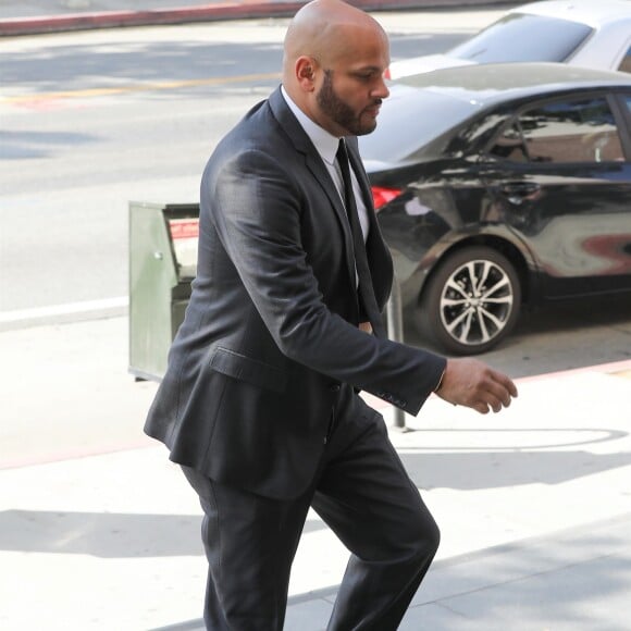 Exclusif - Stephen Belafonte arrive au tribunal de Los Angeles le 4 juin 2018. Belafonte a demandé une ordonnance restrictive contre Mel B qu'il accuse de vouloir le faire tuer ou emprisonné. Ils sont également au tribunal pour savoir qui aura la possession de leur maison de Hollywood.