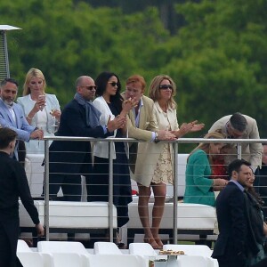 Meghan Markle a assisté au match disputé par son compagnon le prince Harry le 6 mai 2017 lors de l'Audi Polo Challenge au club de polo de Coworth Park, à Ascot dans le Berkshire.