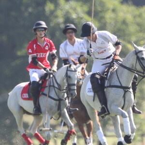 Le prince William et le prince Harry à Coworth Park à Ascot le 30 juin 2018 lors de l'Audi Polo Challenge.