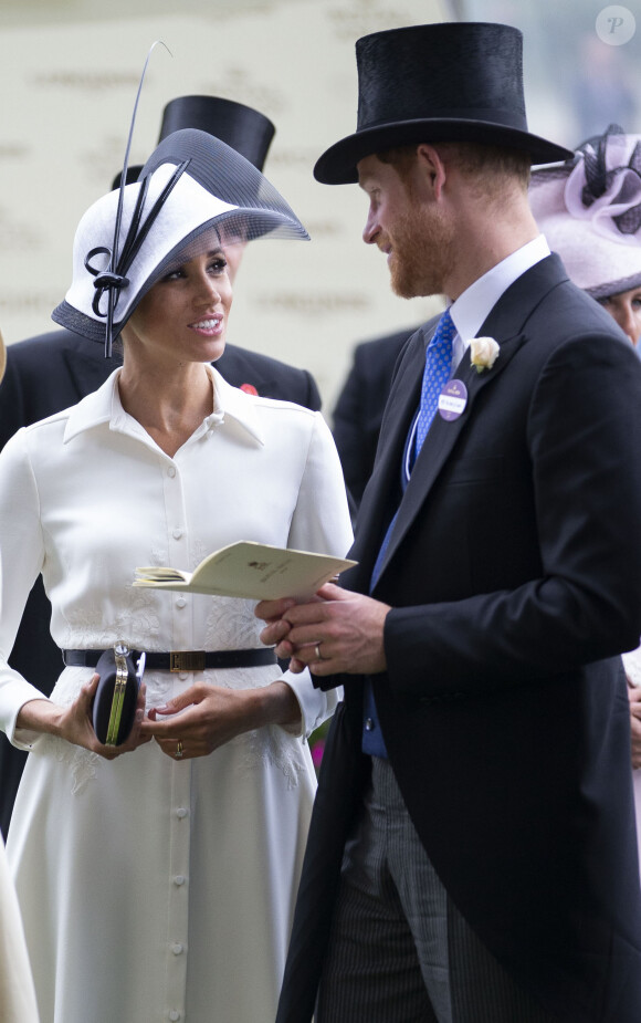 La duchesse Meghan de Sussex (Meghan Markle) et le prince Harry le 19 juin 2018 au Royal Ascot.