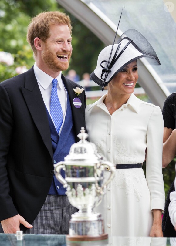 La duchesse Meghan de Sussex (Meghan Markle) et le prince Harry le 19 juin 2018 au Royal Ascot.