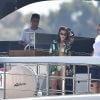 Kourtney Kardashian - Kourtney Kardashian profite de jolies vacances au soleil en compagnie de ses enfants et de son compagnon Younes Bendjima sur un yacht au large de Portofino en Italie, le 30 juin 2018