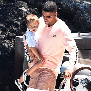 Younes Bendjima, Kourtney Kardashian, Reign Disick - Kourtney Kardashian profite de jolies vacances au soleil en compagnie de ses enfants et de son compagnon Younes Bendjima sur un yacht au large de Portofino en Italie, le 30 juin 2018