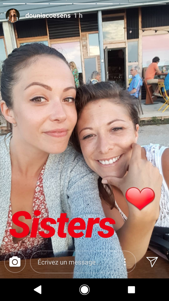 Dounia Coesens et sa soeur Marie - Story Instagram, 4 juillet 2018