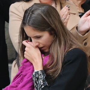 Clémence Rochefort lors des obsèques de Jean Rochefort en l'église Saint-Thomas d'Aquin à Paris, le 13 octobre 2017.