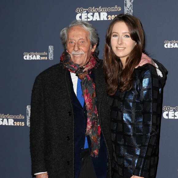 Jean Rochefort et sa fille Clémence - Photocall de la 40e cérémonie des César au théâtre du Châtelet à Paris. Le 20 février 2015