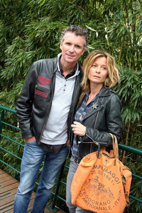 Denis Brogniart et son épouse Hortense, en juin 2012, à Roland Garros