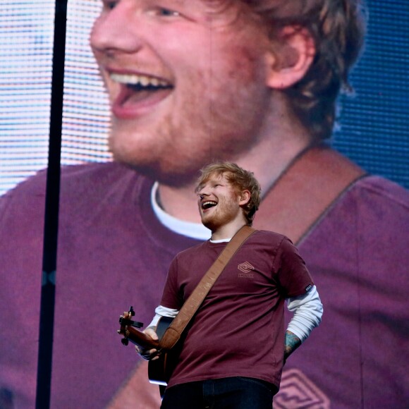 Ed Sheeran à son concert au Stade de France le 6 juillet 2018.
