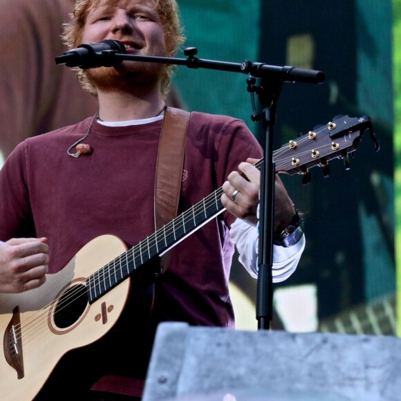 Ed Sheeran à son concert au Stade de France le 6 juillet 2018.