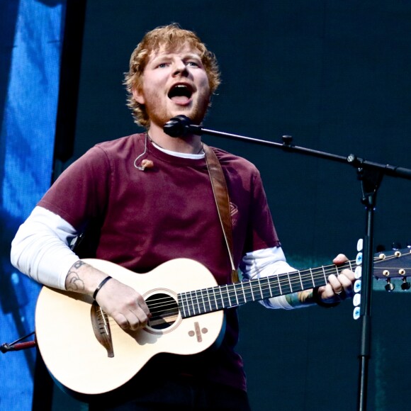 Ed Sheeran à son concert au Stade de France le 6 juillet 2018.