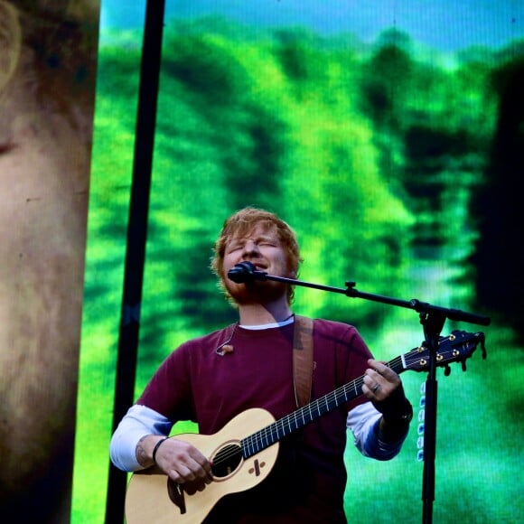 Ed Sheeran à son concert au Stade de France le 6 juillet 2018.