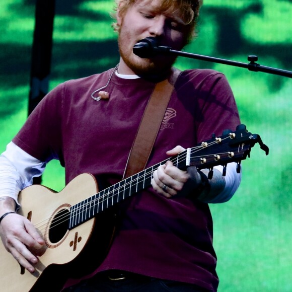 Ed Sheeran à son concert au Stade de France le 6 juillet 2018.