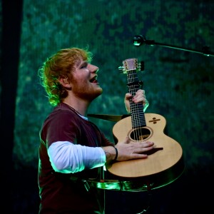 Ed Sheeran à son concert au Stade de France le 6 juillet 2018.