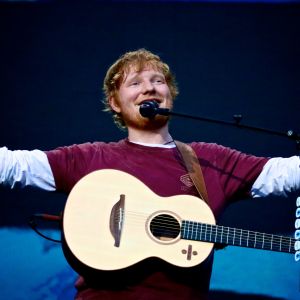Ed Sheeran à son concert au Stade de France le 6 juillet 2018.