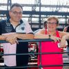 Exclusif - Olivier Plaza et sa femme Frédérica Adriano - Tournoi de karting dans le cadre de l'étape du coeur au profit de "Mécénat Chirurgie Cardiaque (MCC)" à l'autre usine à Cholet le 8 juillet 2018. © CVS/Bestimage