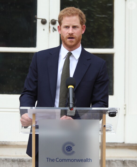 Le prince Harry, à la réception du "Your Commonwealth Youth Challenge" au Marlborough House à Londres, le 5 juillet 2018.