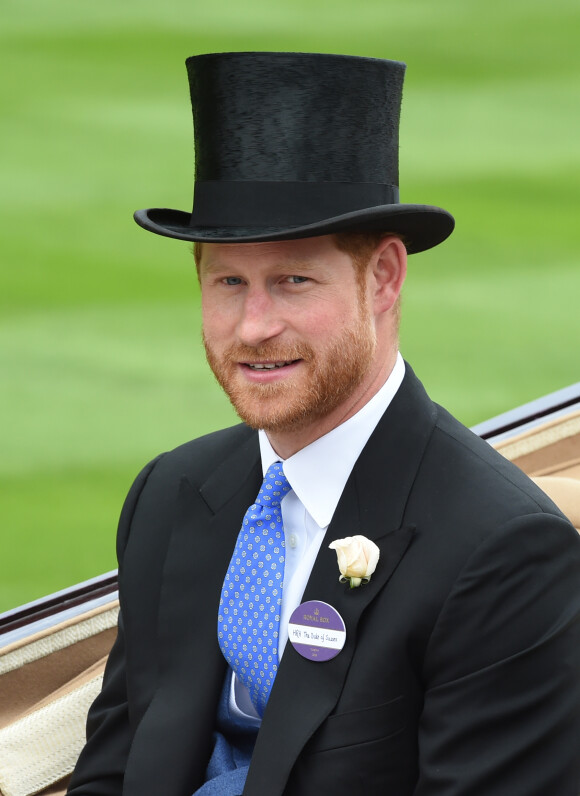 Le prince Harry, duc de Sussex - La famille royale d'Angleterre lors du Royal Ascot 2018 à l'hippodrome d'Ascot dans le Berkshire, le 20 juin 2018.