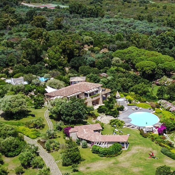 Exclusif - Vues aériennes de la maison H2O qu'a loué Georges Clooney à Olbia en Sardaigne le 1er juillet 2018. La maison appartient à Ezio Maria Simonelli, comptable et homme proche de l'ancien président italien Silvio Berlusconi.