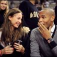 Thierry Henry et sa compagne Andrea à Barcelone en 2008.